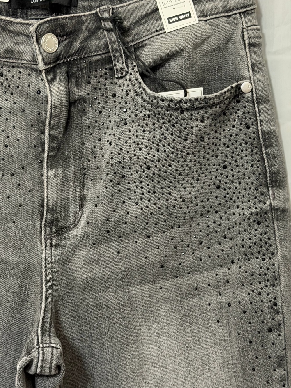 Judy Blue High Waist Rhinestone Straight Denim - Size 11/30